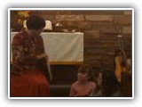 Pastor Lesley shares a Thanksgiving story during the Children's Sermon